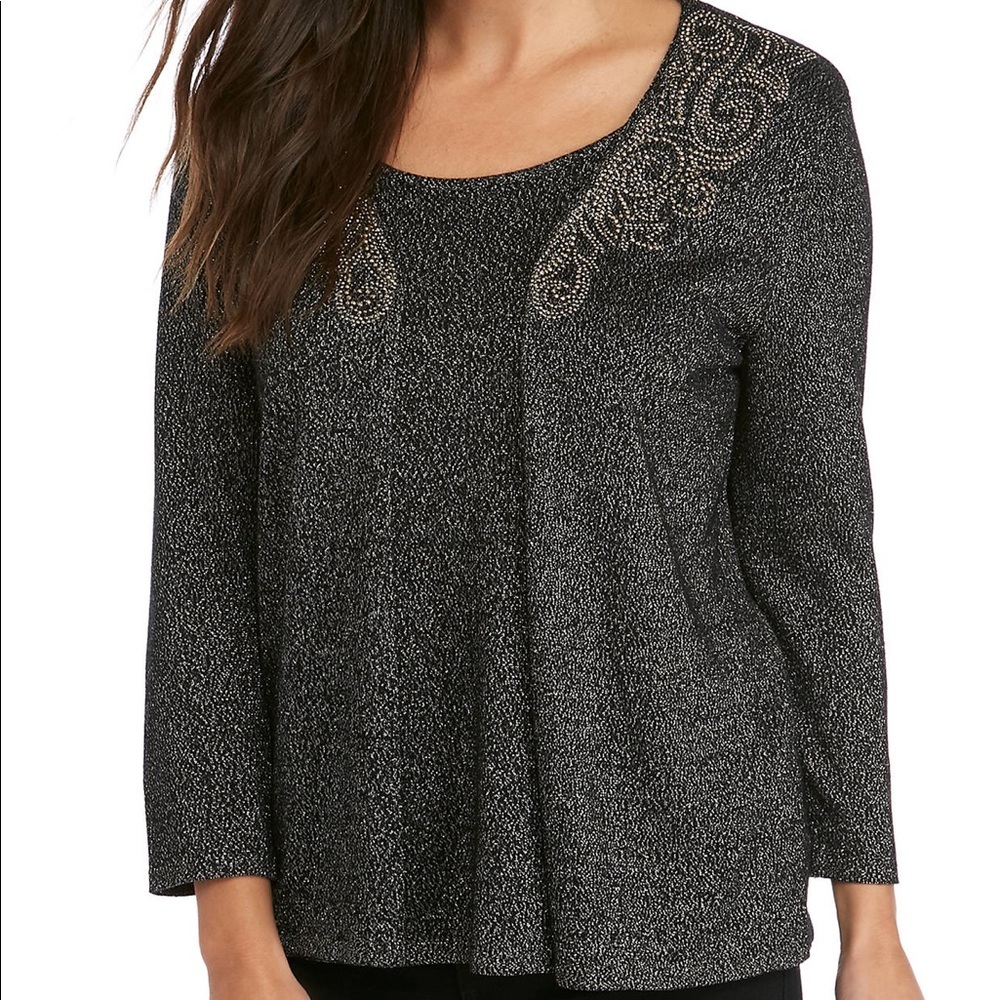 Ruby Road Sweater w/ Embellishments - NWT